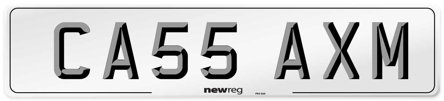 CA55 AXM Number Plate from New Reg